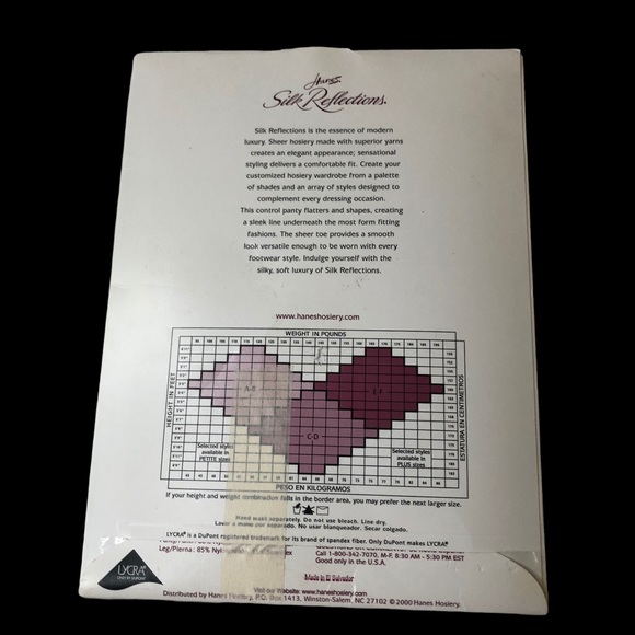 NOS Hanes Silk Reflections Panty Hose SZ EF Pearl Color; Lycra Hosery; 90s Style - Picture 3 of 5